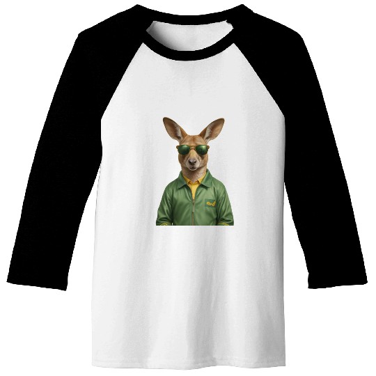 Green and Gold Kangaroo 3 Baseball Tees