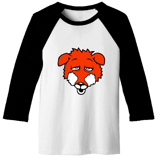 Fox Tired Eyes Exhausted Sleepy Sweet Funny Cool Baseball Tees