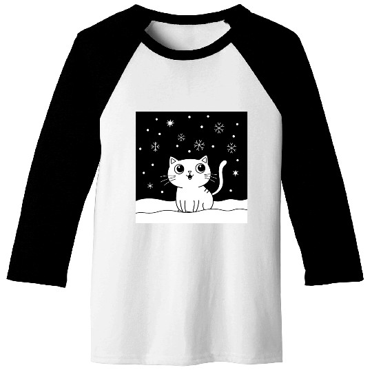 Black and white illustration cute Baseball Tees