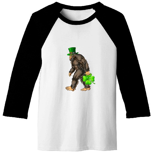 Vintage St Patricks Day Bigfoot Sasquatch Irish Baseball Tees