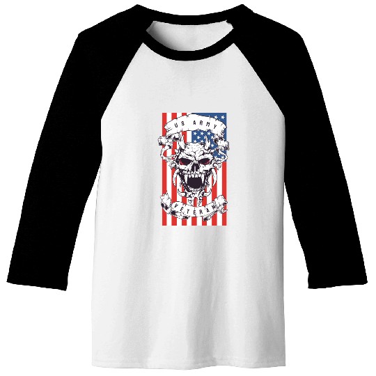US Army Veteran Skull Baseball Tees