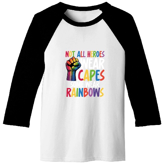 Not All Heroes Wear Capes LGBTQ+ Pride Equality Baseball Tees