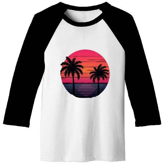 Tropical Sunset Serenity Baseball Tees