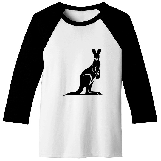 Wild Animal Silhouette With Typical Kangaroo Pose Baseball Tees