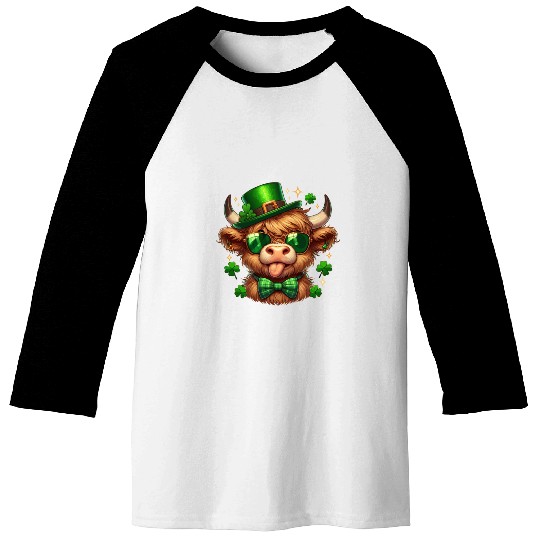St Patricks Day Baseball Tees - Irish Lucky cow