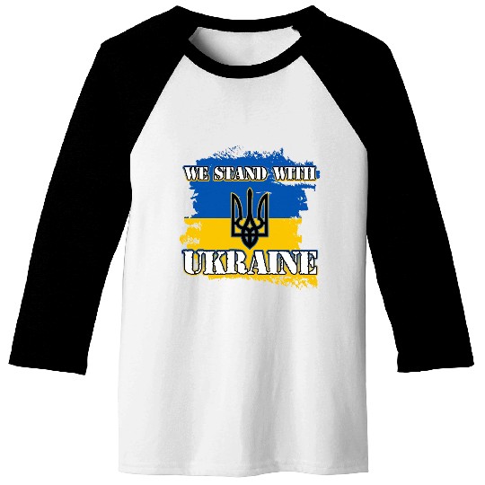 We Stand With Ukraine Support Baseball Tees