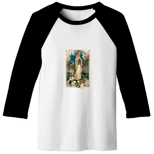Ave Maris Stella Lady Blessed Mother Mary Baseball Tees