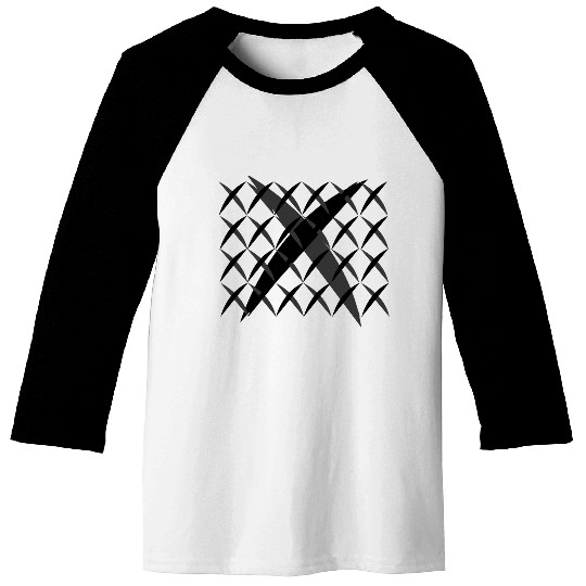 Geometric Distortion Pattern Baseball Tees
