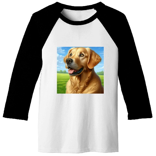 Realistic Golden Retriever Baseball Tees