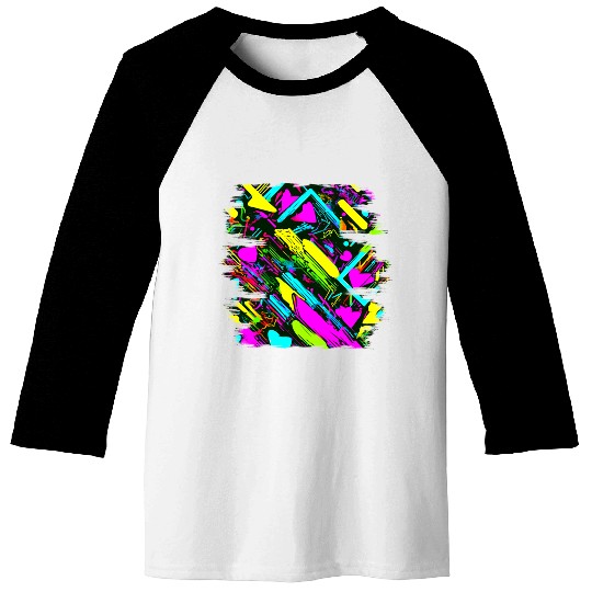 Neon Colorful Glow Party Electro Baseball Tees