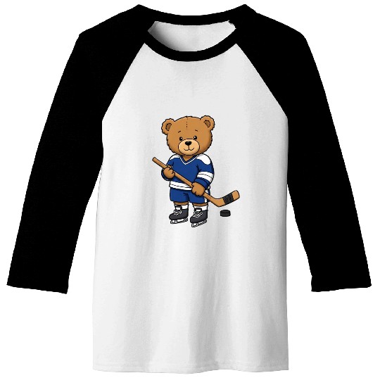 Teddy bear ice hockey player Baseball Tees