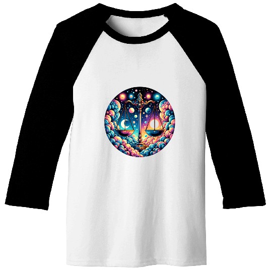 Libra - Celestial Scales of Balance Baseball Tees