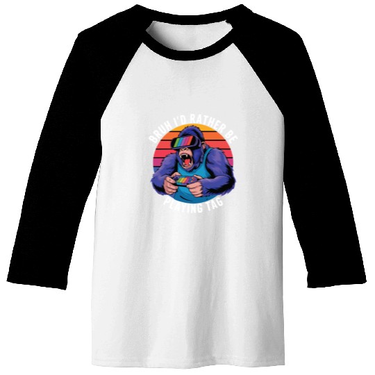 Retro Gamer Ape Baseball Tees