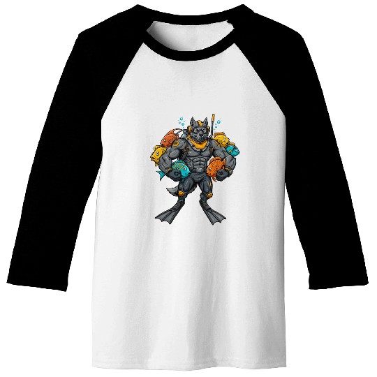 Wolf Diver Baseball Tees