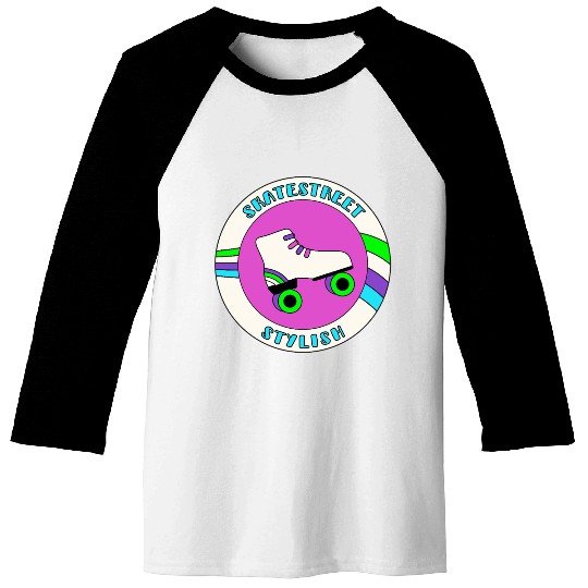Skate In a Style Funny Design Baseball Tees