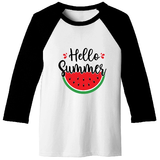 Hello Summer Watermelon Sweet Summer Baseball Tees