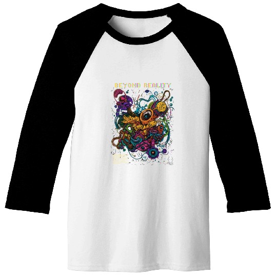 Psychedelic Sci-Fi Design Baseball Tees