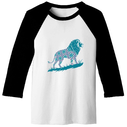 Star of David Pattern 8 Lion of Judah Baseball Tees
