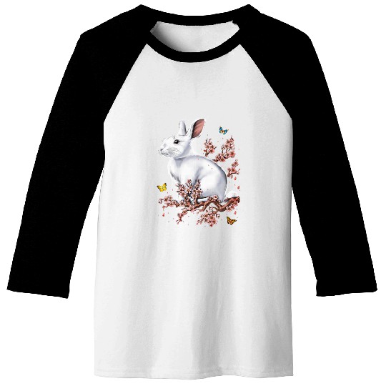 Rabbit Cherry Blossom FULL Baseball Tees