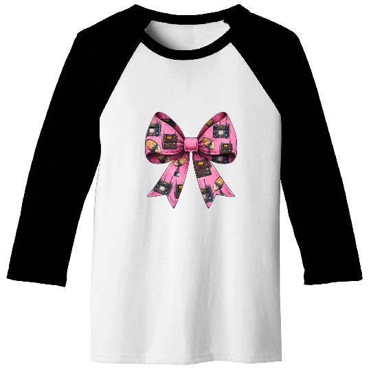 Coquette Bow Ham Radio Pattern Operator Baseball Tees