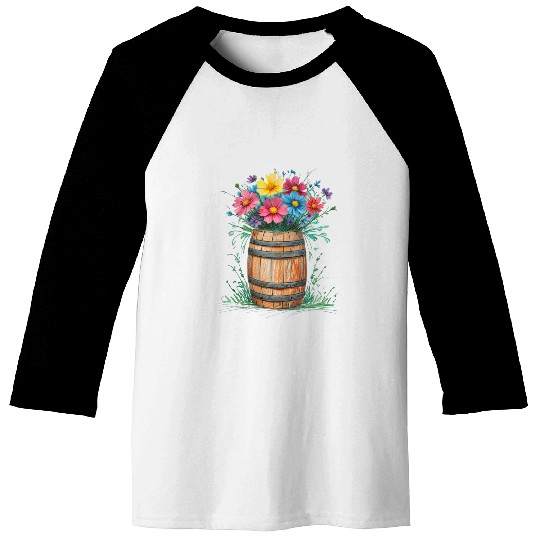"Rustic Blossom Barrel" Baseball Tees