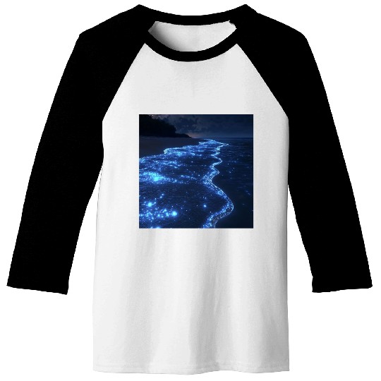 Glowing River Flow Baseball Tees