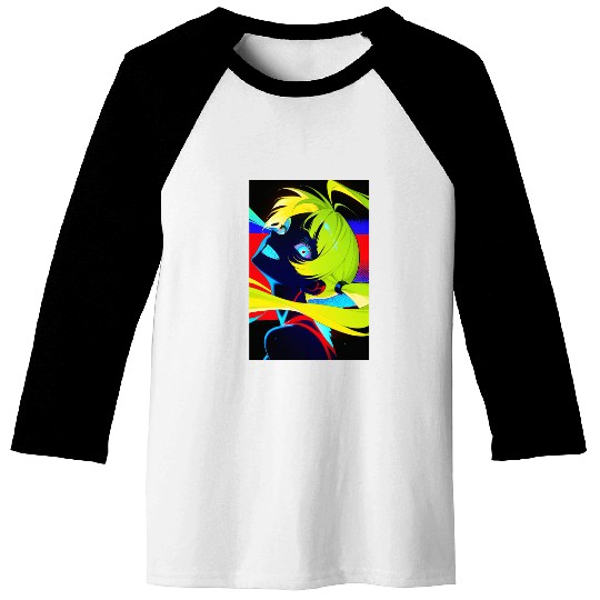 Neon Cyberpunk Anime Aesthetic Baseball Tees