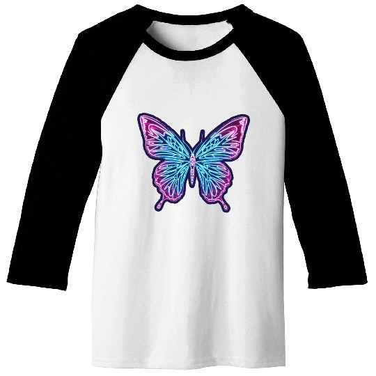 Neon Butterfly Baseball Tees