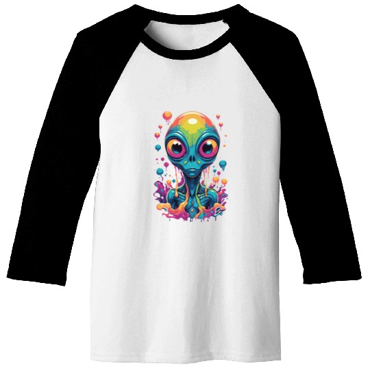 psychedelic alien portrait Baseball Tees