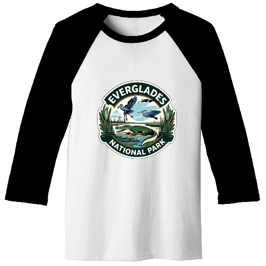 Everglades National Park Florida USA Logo Baseball Tees