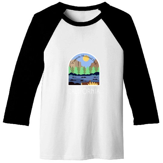 Retro Yosemite National Park California Baseball Tees