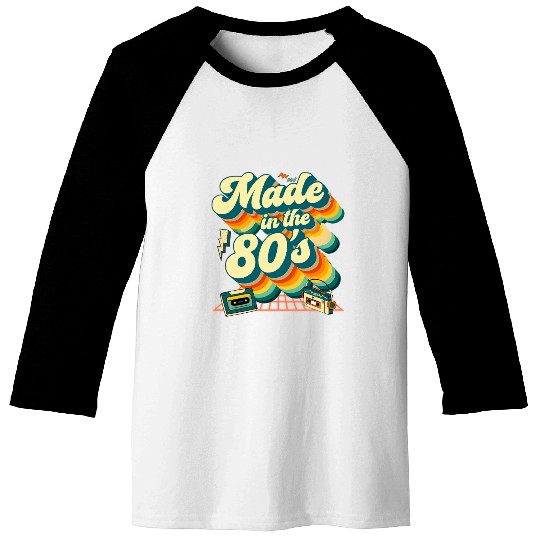 made in the 80s retro groovy Baseball Tees