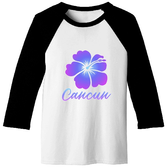 Cancun Hibiscus Baseball Tees