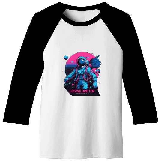 Cosmic Drifter Synthwave Baseball Tees