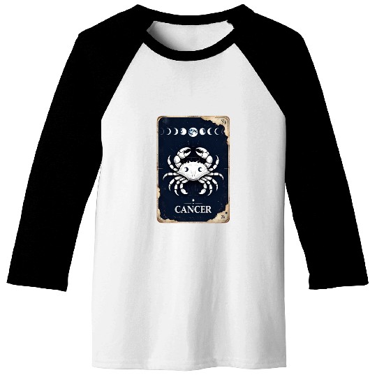 Zodiac Card Cancer Baseball Tees