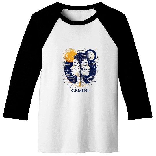 Zodiac Card Gemini Baseball Tees