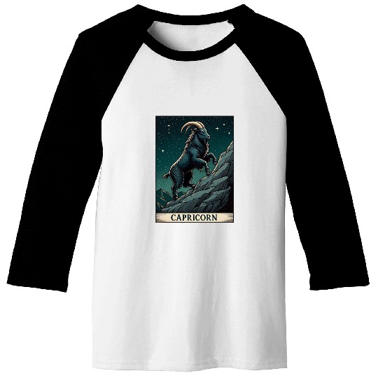 Zodiac Card Capricorn Baseball Tees