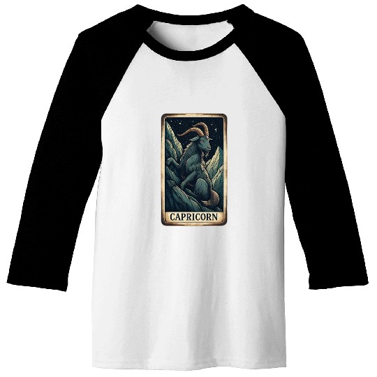 Zodiac Card Capricorn Baseball Tees