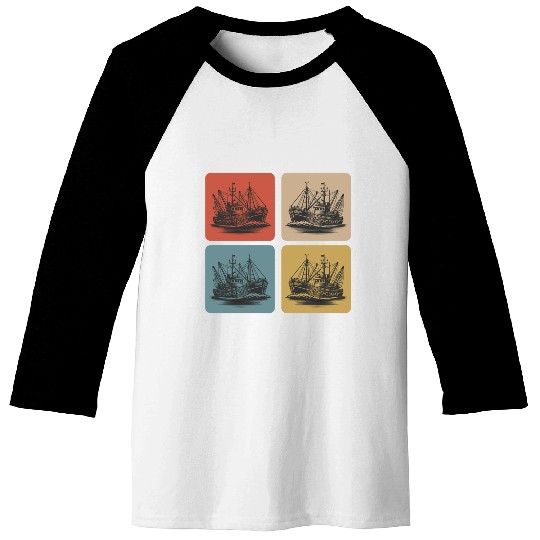 Vintage fishing boat - Maritime Nostalgia Baseball Tees