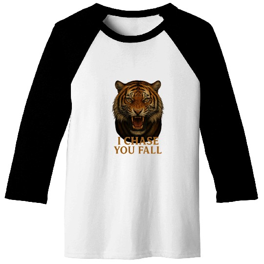 "I Chase – You Fall | Fierce Roaring Tiger Graphic Baseball Tees