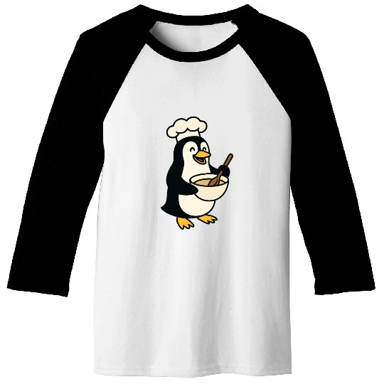 Adorable Cooking Penguin Chef Baseball Tees
