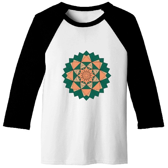 Abstract Starburst Mandala Baseball Tees