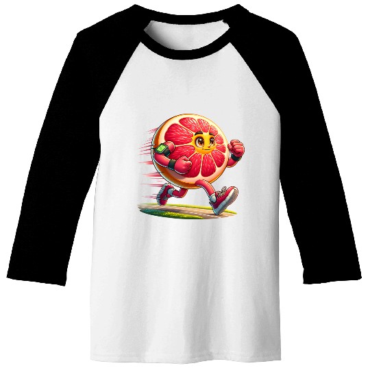 Running Grapefruit Power – Sporty Citrus in Motion Baseball Tees