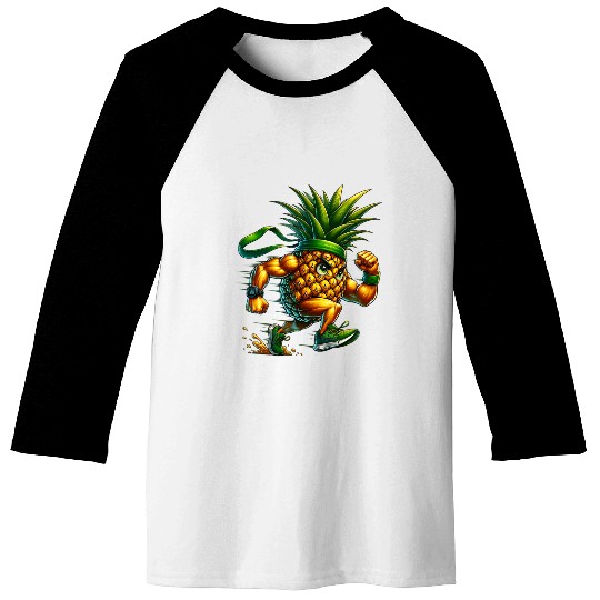 Pineapple Power Runner – Full Sprint Energy Burst Baseball Tees