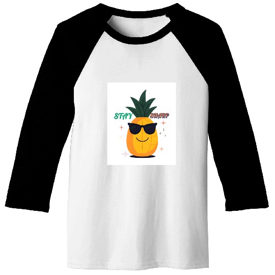 “Stay Sharp” (Pineapple with Sunglasses) Baseball Tees