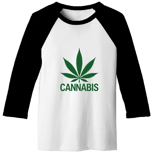 Cannabis Hemp Leaf Statement Green Look Baseball Tees