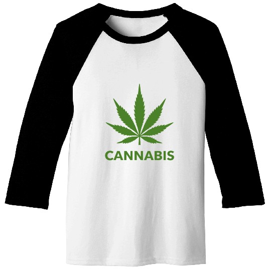 Cannabis Hemp Leaf Statement Green Look Baseball Tees
