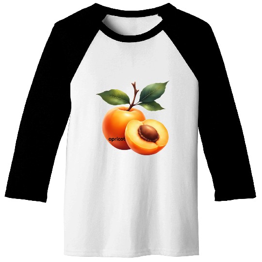 Apricot branch with green leaves Baseball Tees