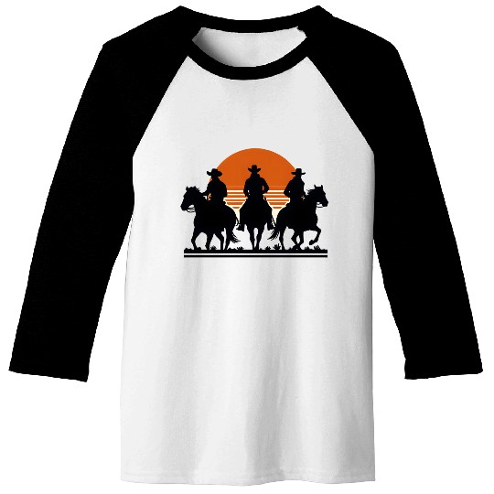 Western Riders at Sunset Baseball Tees