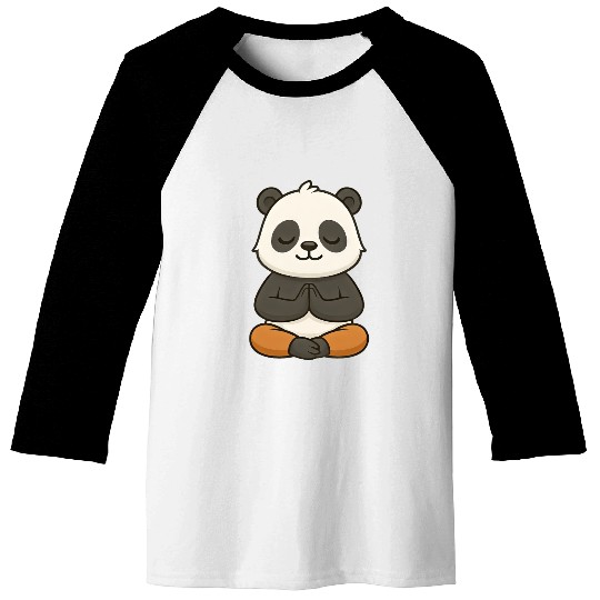 Cute panda yoga meditation relaxation chibi Baseball Tees